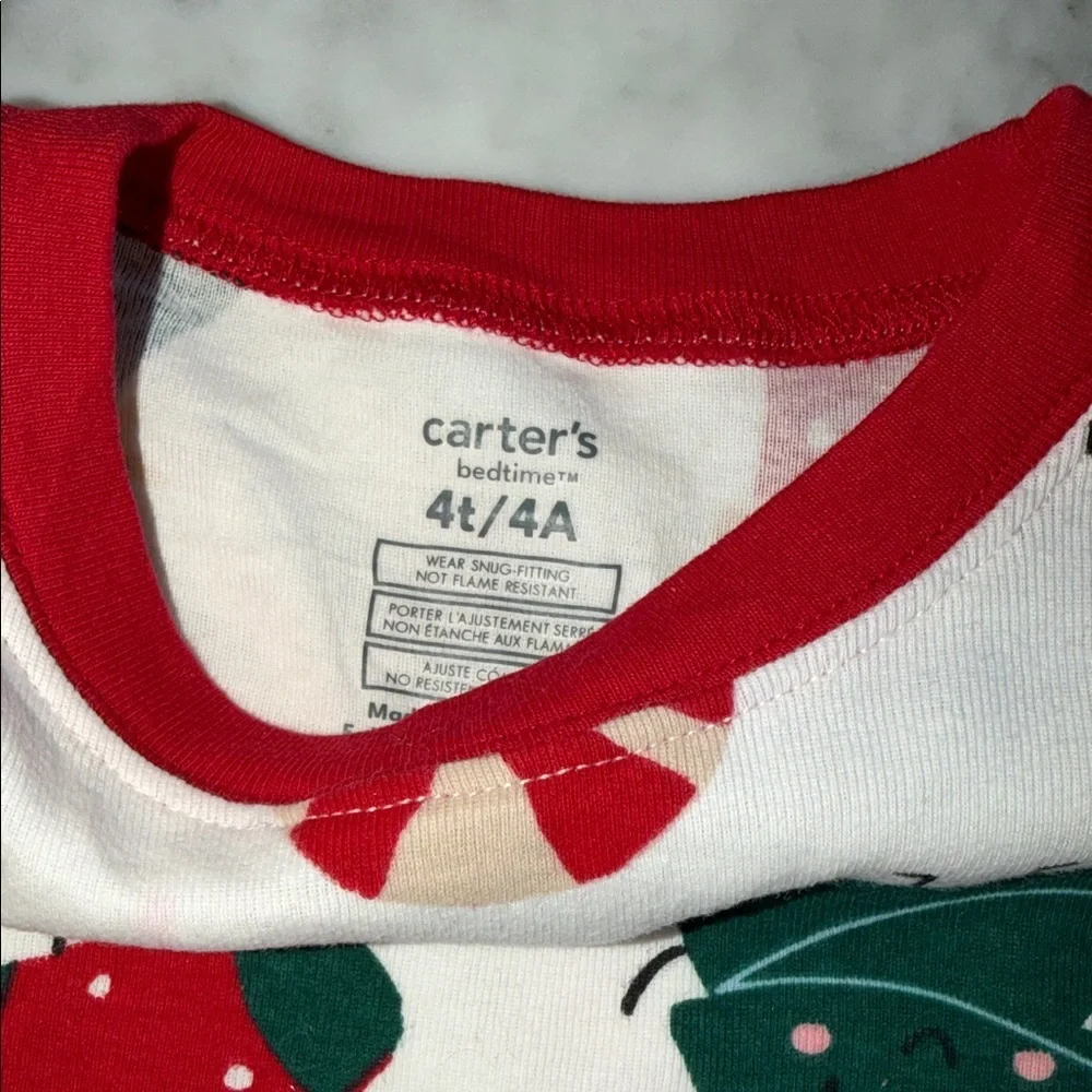 Carter's Holiday Pajama Set Bundle - Red and White 4T